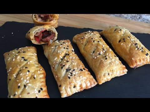 Sausage Puffs Recipe | Puff Pastry Rolls