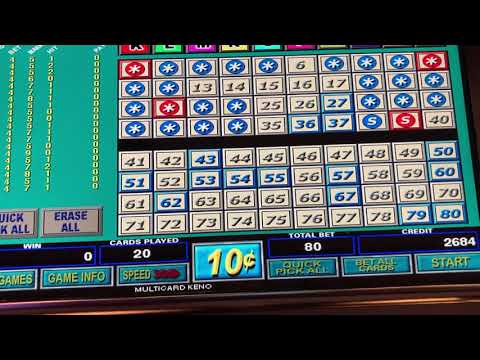 Happy Hour Keno $.10 20 Card Keno 6/7 Spots and Cash Out #kenonation