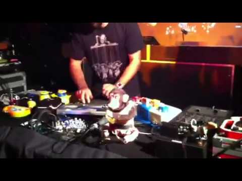 Dj Nu-Mark playing with toys