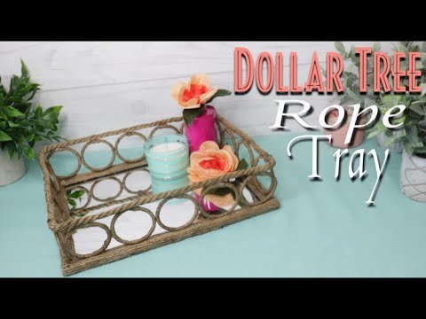 Dollar Tree DIY Mirror Rope Vanity Tray Video