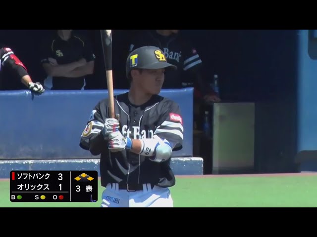 【2軍練習試合】ホークスのルーキー・海野がライト前へ技ありのタイムリーヒット!! 2020/6/7 B-H(ファーム練習試合)