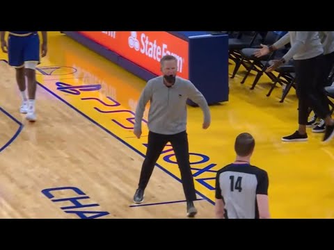 Steve Kerr is HEATED after the refs missed a double dribble call | GSW vs Mavs