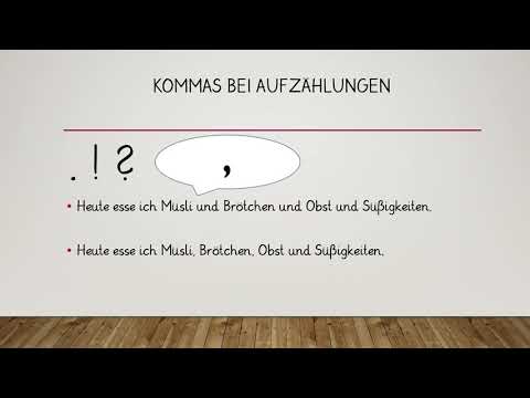 Lernvideo Komma bei Aufzählungen