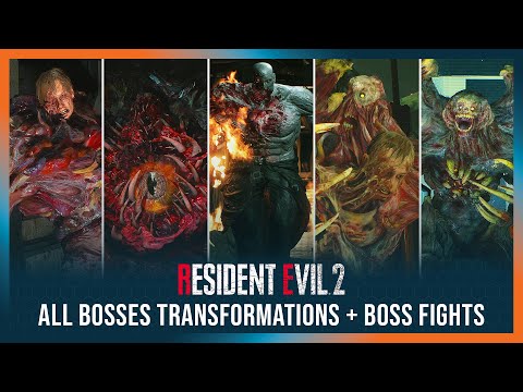 Resident Evil 2 Remake All Bosses Transformations + Boss Fights (PS5 Pro 4K 60FPS)
