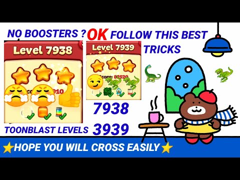 Toon Blast Level 7938|3939 - NO BOOSTERS | good tips✨🏃🏃