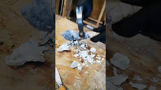 Pouring motel metal in a seashell