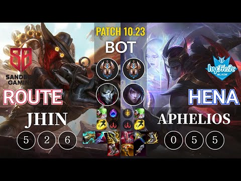 SB Route Jhin vs hyF Hena Aphelios Bot - KR Patch 10.23