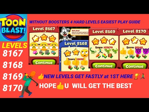 Toon Blast Levels 8167 8168 8169 8170 |No Boosters|TEN'S FREE EASIEST BLASTER🦕