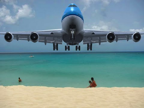 Is this too low? 747 Landing in St. Maarten Video