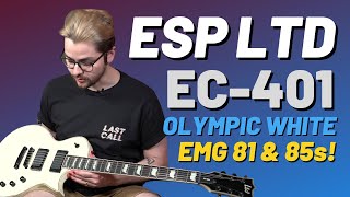 Video thumbnail for ESP LTD EC-401 Olympic White w/ EMG 81 & 85s! | Active Pickups through Fender Blues JR | by Uhlik Music