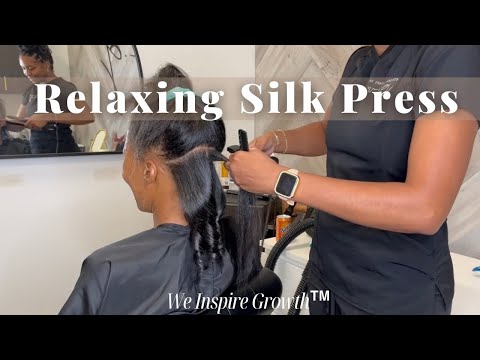 🫧Relaxing Silk Press & Curl 💇🏽‍♀️ Professional...