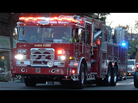 Dobbs Ferry FD Engine 49 & Tower Ladder 23 Responding