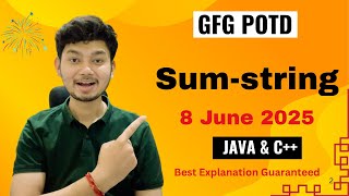 Sum-string | GFG POTD | 5 Minutes Code | GeeksForGeeks | DSA