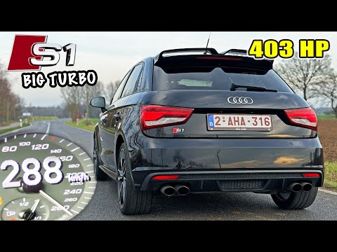 403HP Audi S1 *BIG TURBO* // 0-100 100-200 SOUND & AUTOBAHN POV