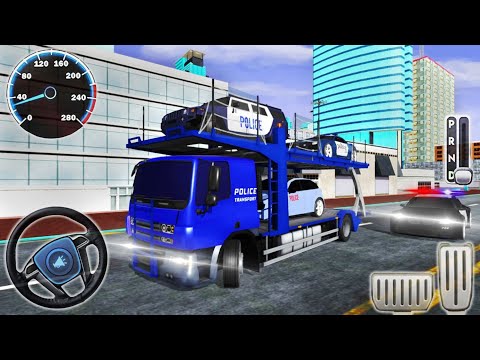 Transporting US Police Car in Multi Trailer Truck - Car Transporter Simulator | Android GamePlay