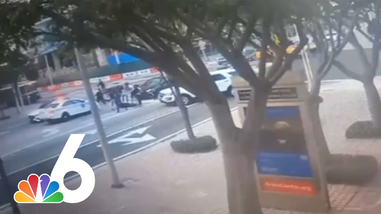 Chaos as bicyclists attack driver in front of Miami Police officer