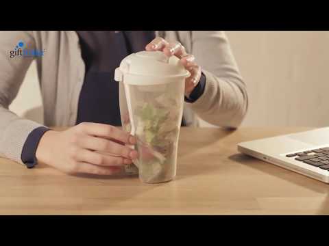 Salad shaker with cup and fork from Giftfinder Ltd
