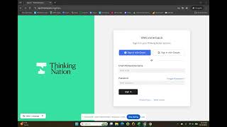 Thinking Nation: Platform Login Instructions
