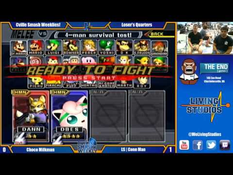 Cville Smash - Choco Milkman (Fox, Sheik) Vs LS | ConnMan (Jigglypuff) - Losers Quarters - Melee