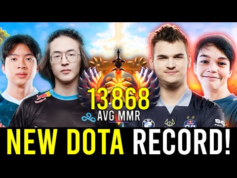 NEW DOTA WORLD RECORD with the MOST HIGHEST AVG MMR GAME EVER! (13,868)
