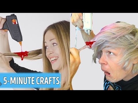 Trying hacks from 28 CRAZY GLUE GUN IDEAS by 5-Minute Crafts Video