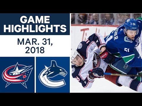 NHL Game Highlights | Blue Jackets vs. Canucks - Mar. 31, 2018