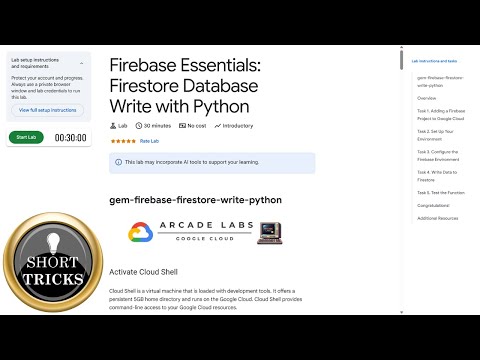 Firebase Essentials Firestore Database Write With Python Arcade Qwiklabs Solution