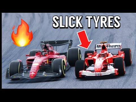 Ferrari F1 2004 with SLICK TYRES DESTROYS Ferrari F1 2022 at Suzuka GP