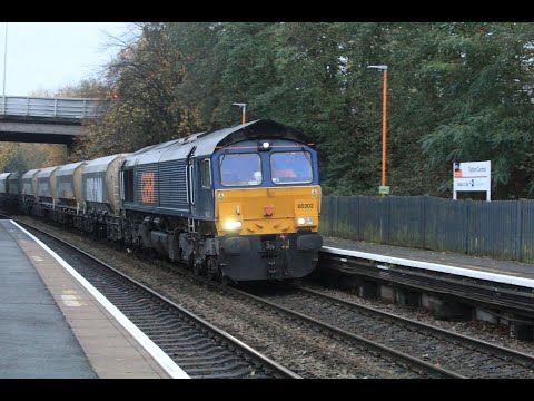 Ex DRS now GBRF Class 66302 working 6M19 on the stone train at Telford Central
