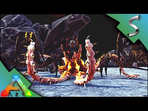RIDING ALIENS! CAVECRAWLERS AND TYRANOPODES VS ALPHA TREX! - Ark: Moon Survival [Gameplay E5]