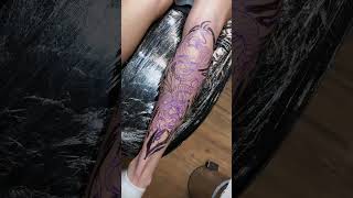 Full  Snake design Leg Tattoo