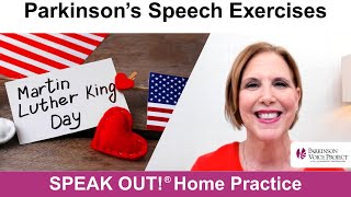 Parkinson’s Speech Exercises: MARTIN LUTHER KING, JR