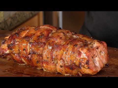 Bacon Wrapped, Peach Glazed, Pork Loin on the...