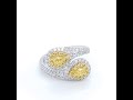 video icon number one for Yellow and White Diamond Yin-Yang Ring in White Gold item 130-00400