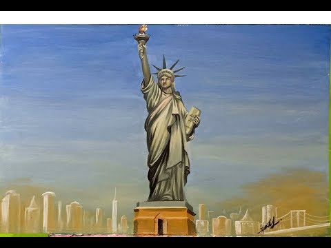 How to Draw New York City - Skyline - New York City Skyline Watercolor Painting
