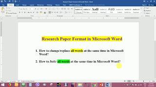 Replace and Italic all words at the same time in Microsoft Word