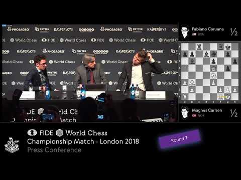 World Chess Championship 2018 - Game 7 Press Conference - Carlsen Caruana