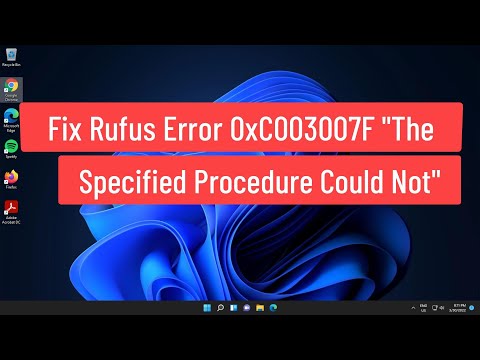 Fix Rufus Error 0xC003007F The Specified Procedure Could Not Be Found Fix Rufus Error 0xC003007F The Specified Procedure Could Not Be Found