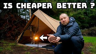 Hot tent camping TESTING low budget wood pellets.