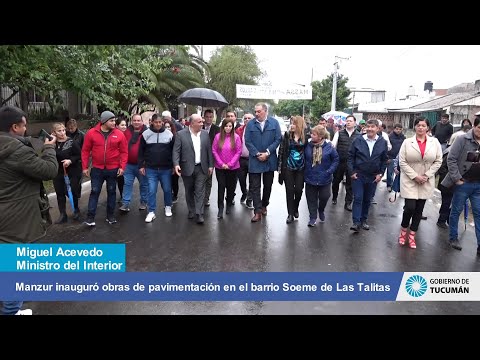 Manzur inauguró obras de pavimentación en el barrio Soeme de Las Talitas