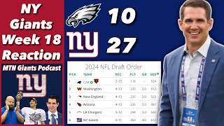 NY Giants Week 18 Reaction vs Eagles | Dominant Win, Drop 1 Spot in Draft