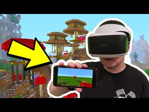 TrueTriz - FIRST TIME Playing Minecraft Pocket Edition in VIRTUAL REALITY!! // Minecraft PE VR