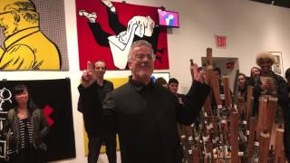 Mark Mothersbaugh performs a mutated version of Blowin' in the Wind at his NYC Myopia opening