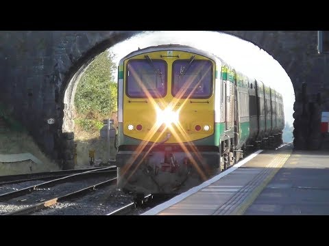 Irish Rail 201 Class Loco and Mark 4 Intercity Train - Kildare Station
