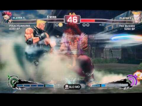 SSFIV ENDLESS BATTLE MATCH JR RODRIGUEZ ( AKUMA ) VS TKO BU33E0 ( GUILE ) ON XBOX 360 GAME 6