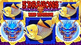 100x+ BIG WIN! 🐲 Dragons and Fish 🐟! Love This Combo! 5 Dragons Red Edition in Las Vegas!