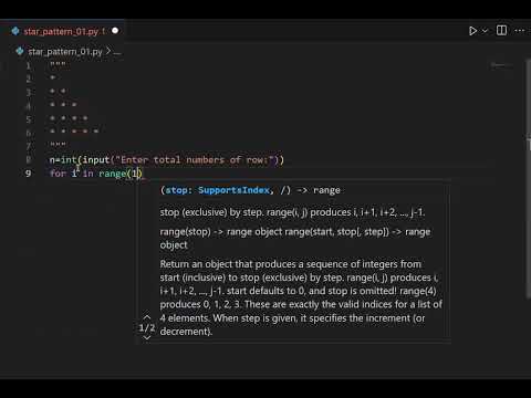 Easy star ⭐ pattern print in python||#starpatterns ,star pattern unique code