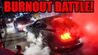 This Car Meet TURNED TO CHAOS... (Burnouts, Flames, Police Helicopter..)