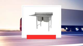 Eagle Group 414-16-2-24L Commercial Sink, (2) Two Compartment, Stainless Steel Construction with Galvanized Steel Legs and With Left-hand Drainboard - 62.63" W