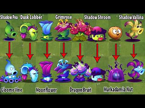 All Plants SHADOW Normal x Boosted Battlez - Who Will Win? - PvZ 2 Plant Vs Plant